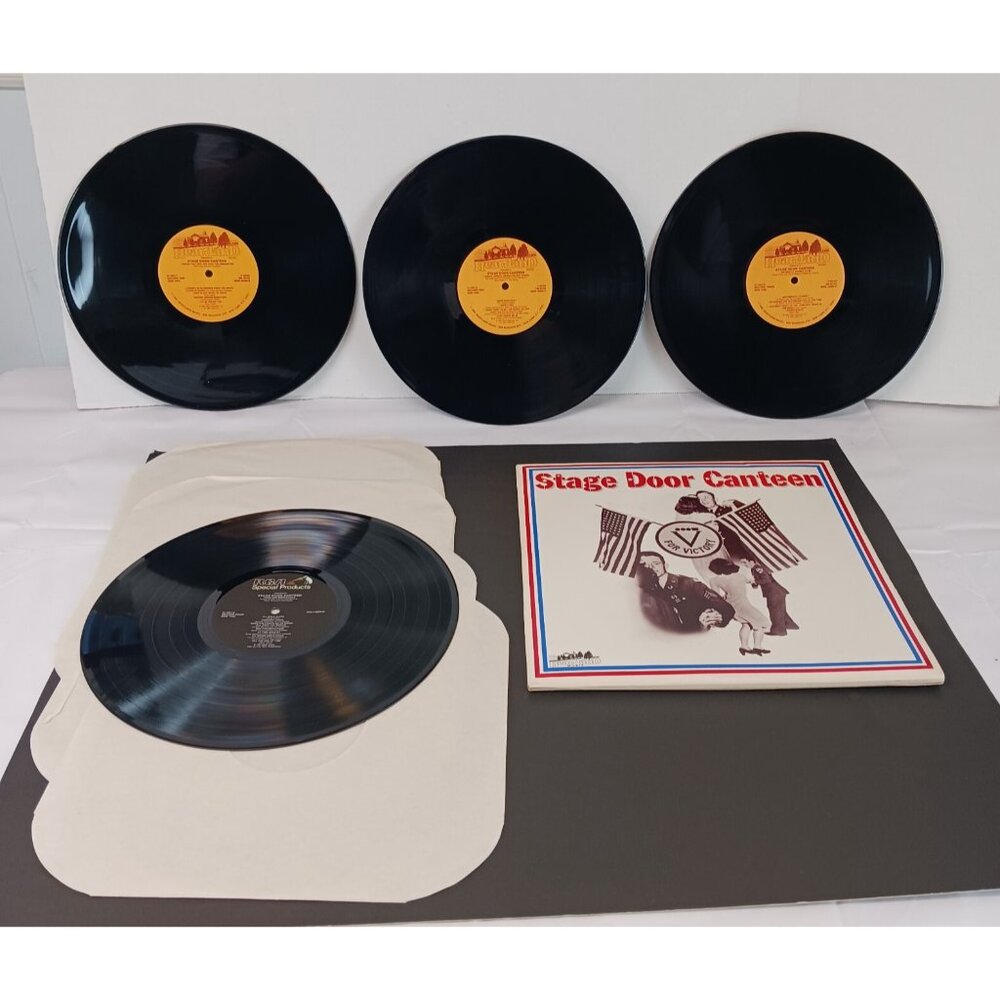 Stage Door Canteen Vinyl 4 Record Set WWII Big Band Jazz HL 1051/4 VTG 1987 VG+